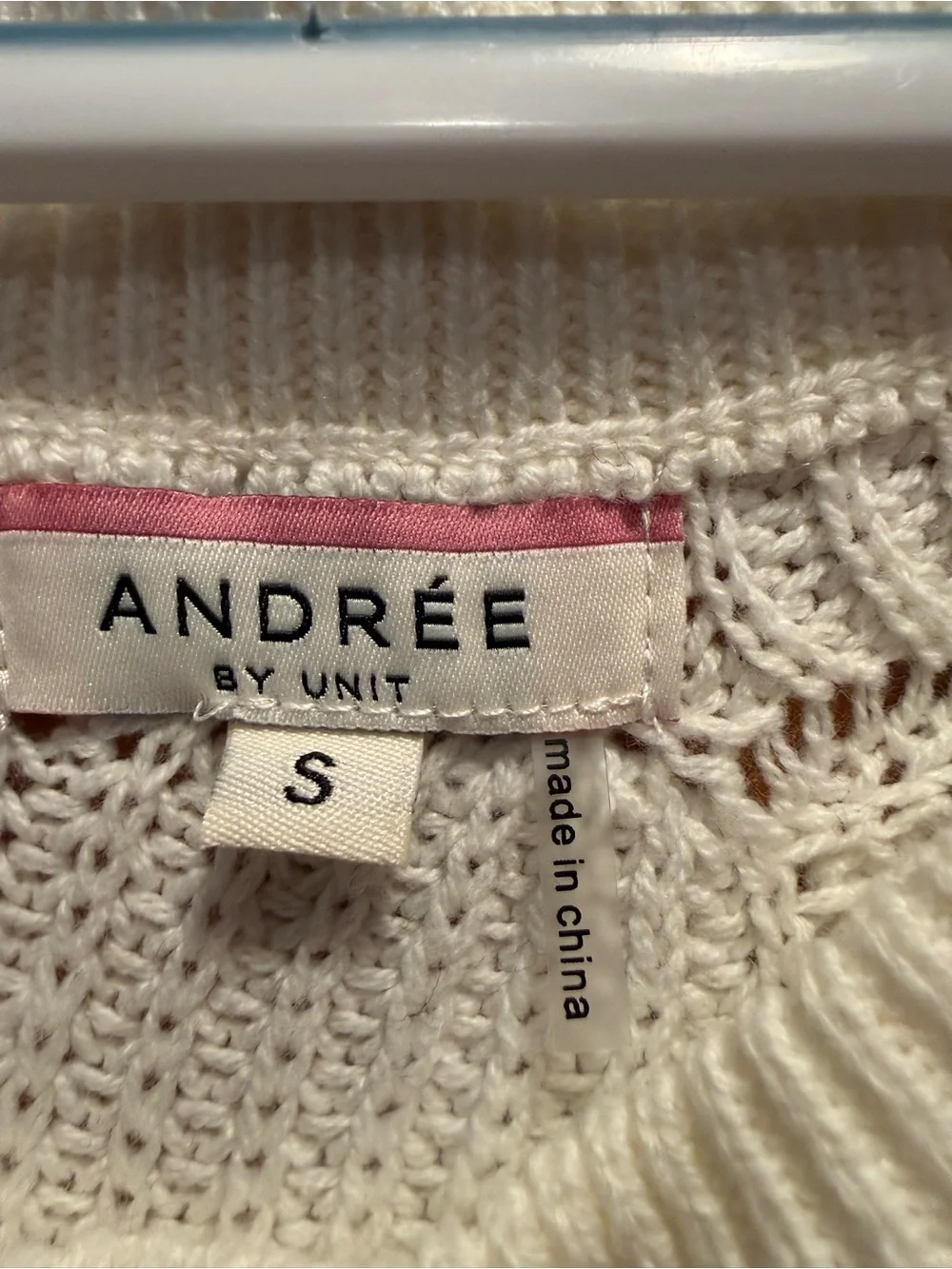ANDREE BY UNIT White, Gray & Black Cable Knit Colorblock Sweater